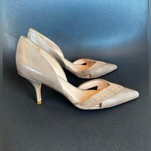 Arron suede and leather pumps, gorgeous greyish/brown, size 7